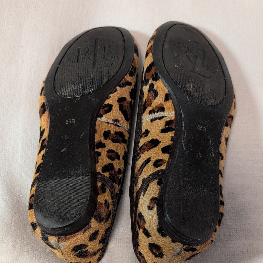 Lauren Ralph Lauren Calf Hair Leopard Print Flats - Picture 10 of 10